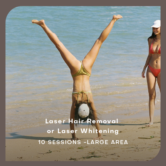 Laser Hair Removal or Laser Whitening - 10 Sessions - Large Area