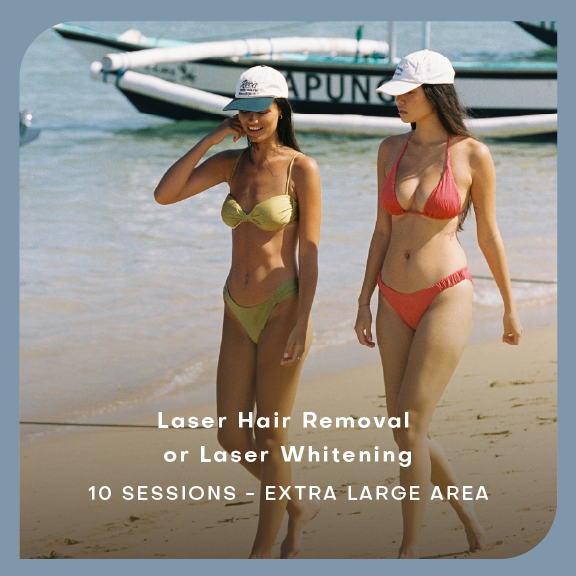 Laser Hair Removal or Laser Whitening - 10 Sessions - Extra Large Area