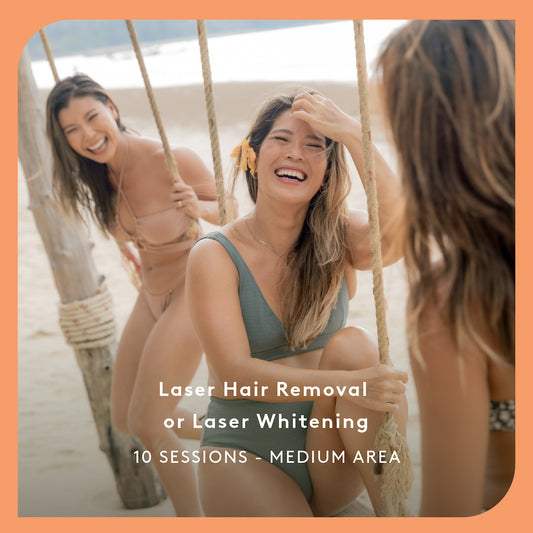 Laser Hair Removal or Laser Whitening - 10 Sessions - Medium Area