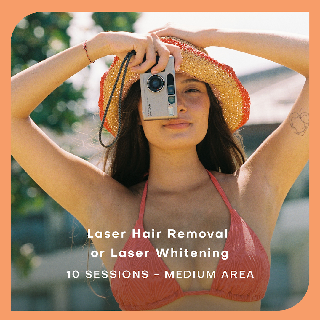 Laser Hair Removal or Laser Whitening - 10 Sessions - Medium Area