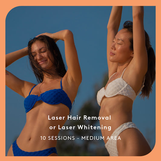 Laser Hair Removal or Laser Whitening - 10 Sessions - Medium Area